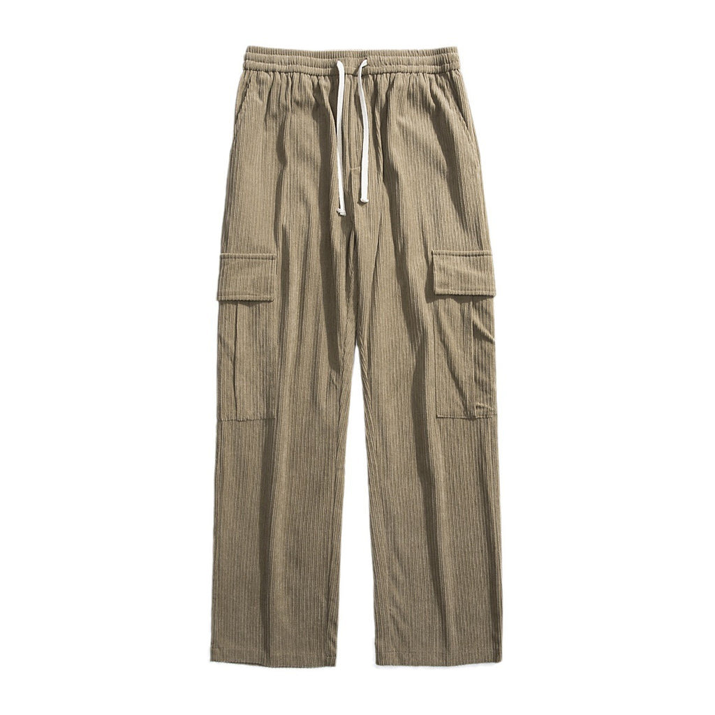 Autumn And Winter Corduroy Loose Straight Cargo Pants