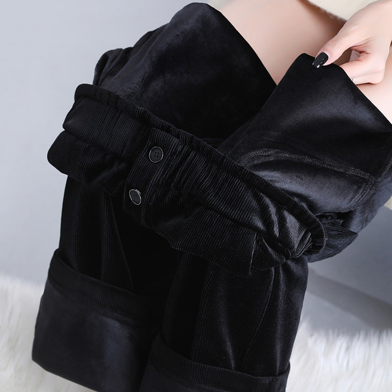 Wide Leg Pants Women's Fall Winter High Waist Drape Straight And Mopping Loose Plus Velvet Pants