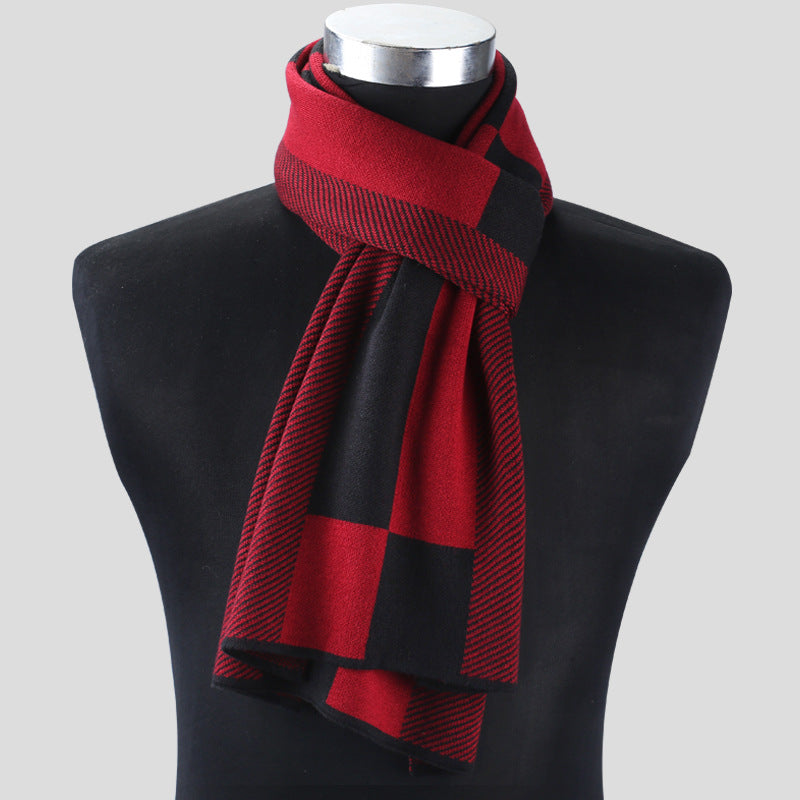 Plaid knitted scarf
