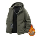Men's Casual Fleece-lined Thick Hooded Jacket