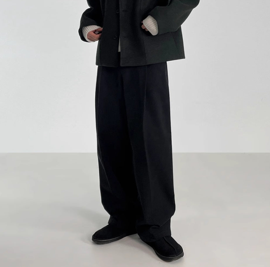 Men's Autumn And Winter Loose Straight Thickening Casual Pants