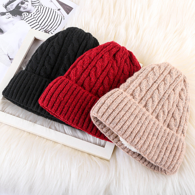 Winter Mohair Fleece Knitted Beanie