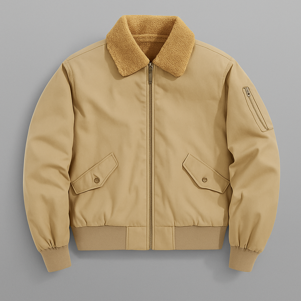 Men's American-style Fleece-lined Warm Pure Cotton Washed Jacket