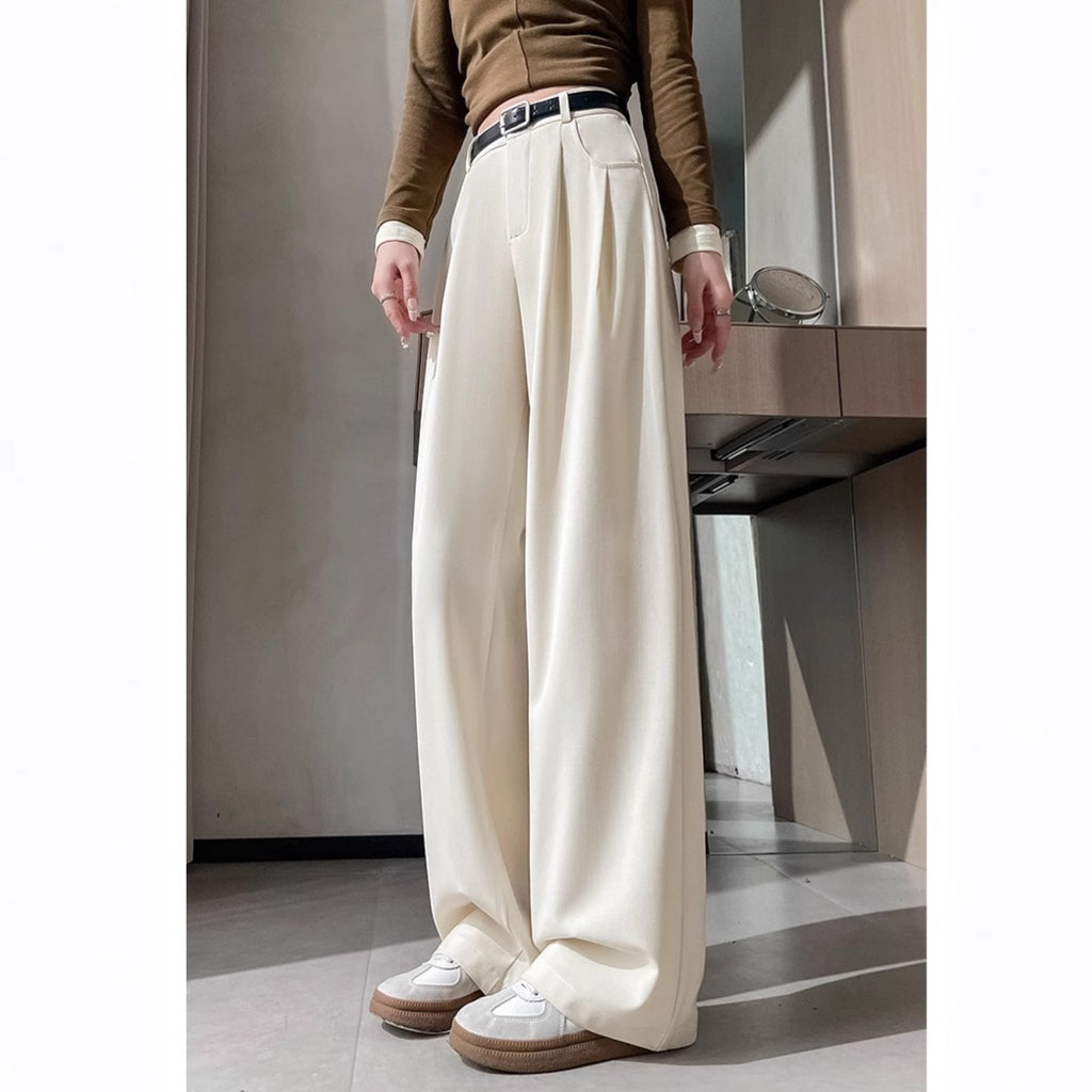 SpringAutumn New High-end Loose Straight-leg Pants