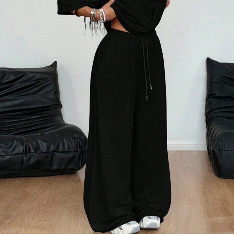 Retro Solid Color Casual Pants For Women