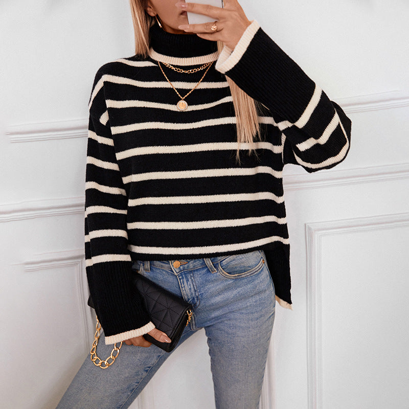Knitted Pullover Sweater Autumn And Winter Turtleneck Sweater Women