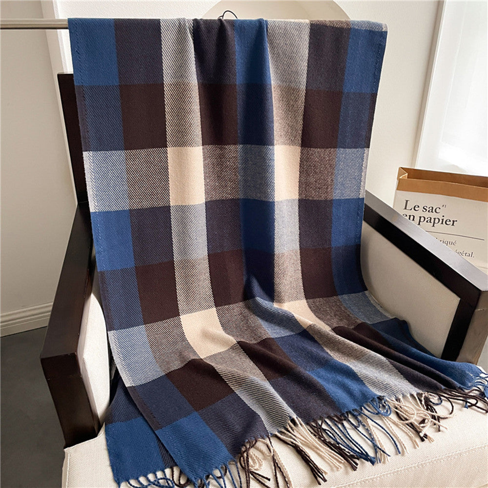 Warm Thickened Plaid Scarves