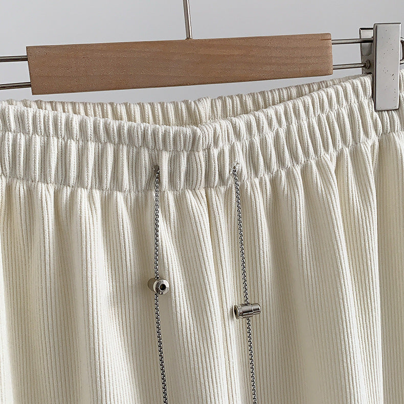 High Waist Straight Casual Pants For Autumn And Winter Wear