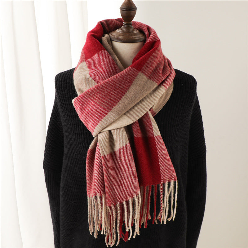 Warm Thickened Plaid Scarves